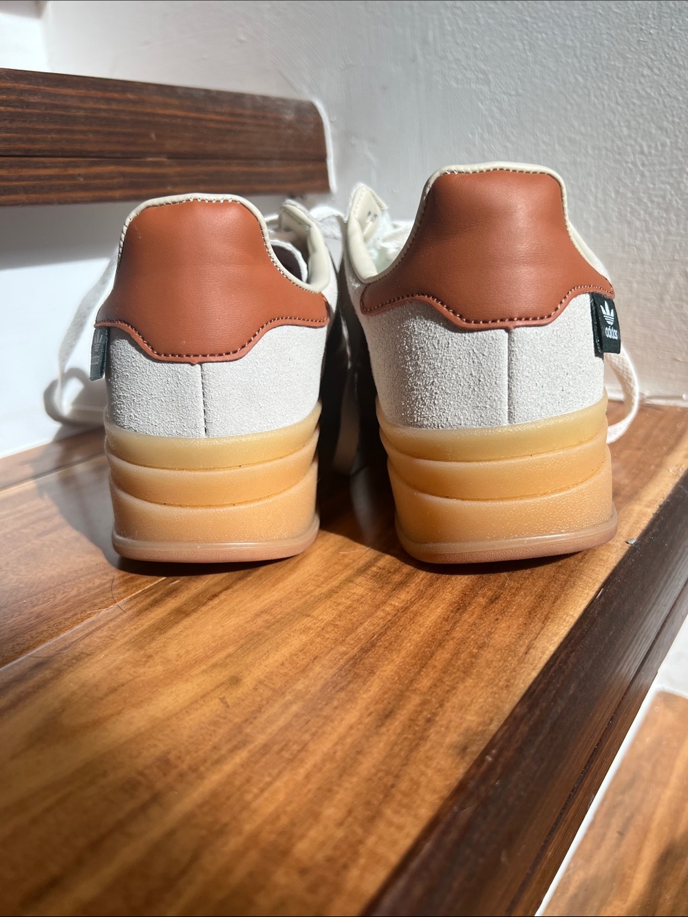 Adidas Gazelle Bold Platform Sneakers Cream Green Magic Beige - Picture 3 of 6